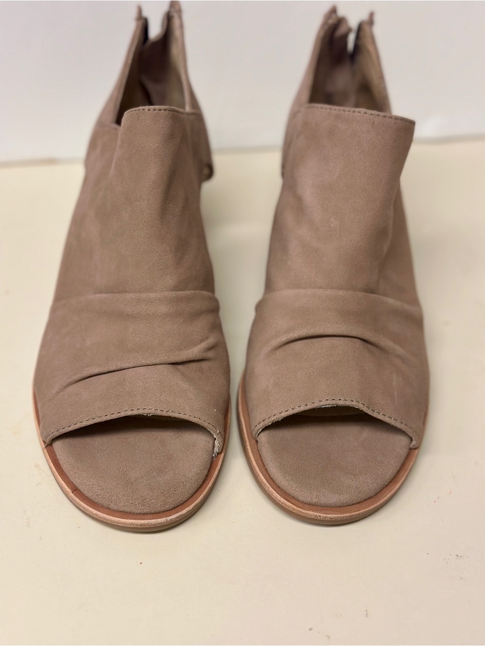 Sofft Open-Toe Peep Sandals in Taupe